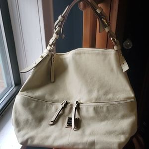 Dooney & Burke Cream Leather Hobo Bag